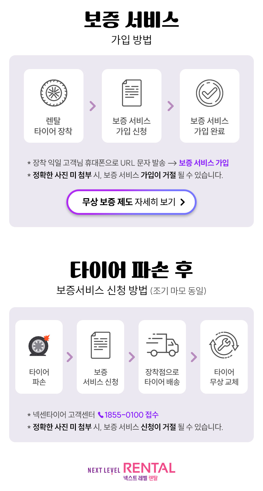 넥센타이어 렌탈 보증서비스 가입방법 안내